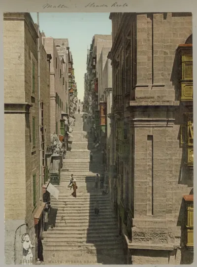 Trappen van Strada Reale in Valetta