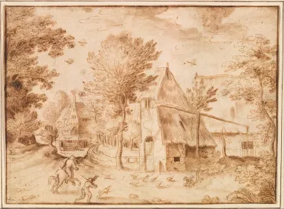 Travelers at a Village
