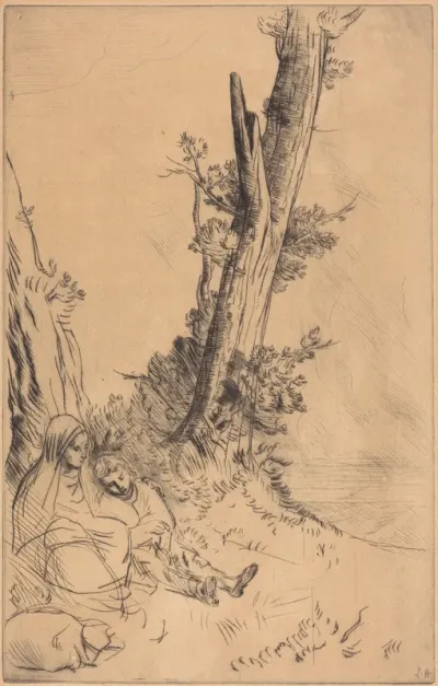 Travelers Resting (Les voyageurs fatigues)