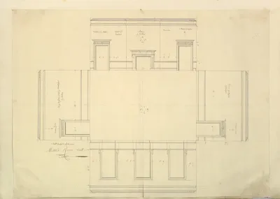 Treasury House, 10 Downing Street, London: Plan of the Great Middle Room (Sir Robert Walpole's Levee Room, Northwest Corner, First Floor)