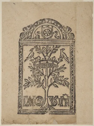 Tree with Crown and Two Birds