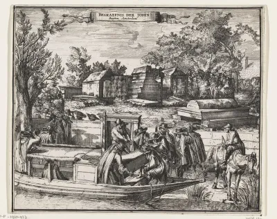 Trekschuit bij de Joodse begraafplaats Beth Haim te Ouderkerk aan de Amstel