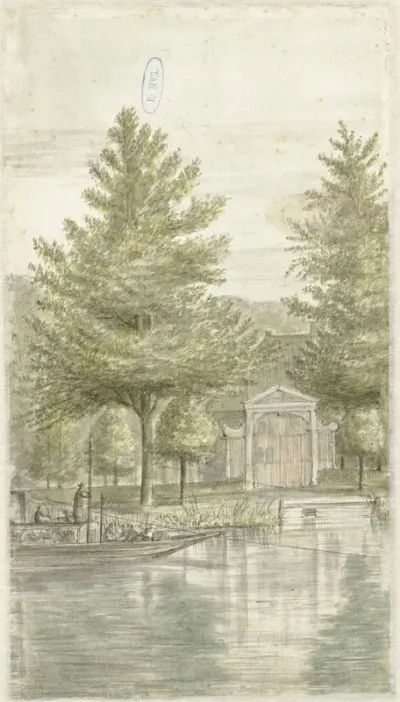 Trekschuit bij landhuis Hoogevecht