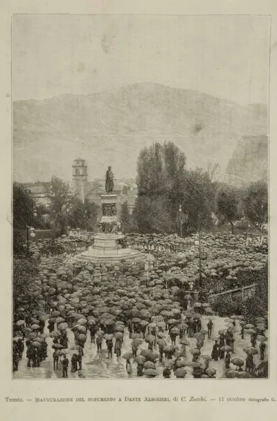 Trento - Inaugurazione del monumento a Dante Alighieri a Trento, di C. Zocchi - 11 ottobre