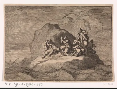 Treurige toestand van zeven matrozen van het bij Halmstad verongelukte schip De Karseboom, 1678