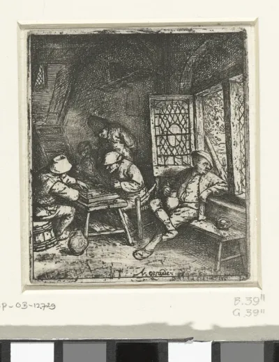 Trictrac spelers in een herberg