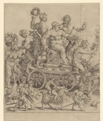 Triomf van Bacchus, linker plaat