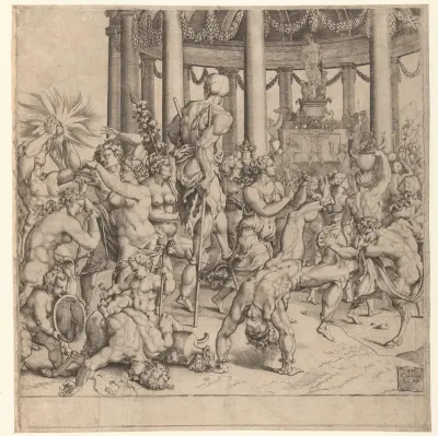Triomf van Bacchus, rechter plaat