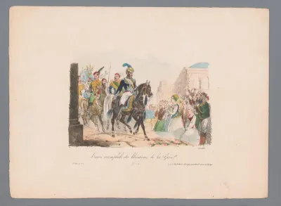 Triomftocht door de bevrijders van Griekenland