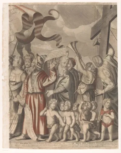 Triomftocht van Christus met figuren uit het Oude en Nieuwe Testament (vierde deel)