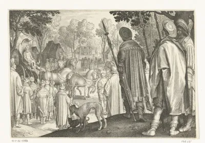 Triomftocht van Jozef in zegewagen van farao