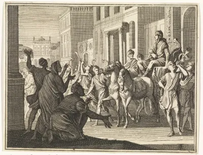 Triomftocht van Jozef op de zegewagen van de farao
