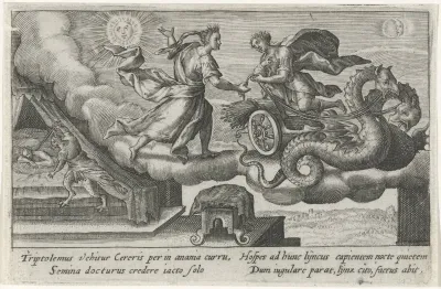 Triptolemus ontvangt de wagen van Ceres