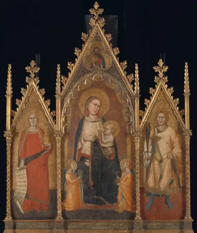 Triptych with the Virgin and Child, and Saints Mary Magdalene and Ansanus