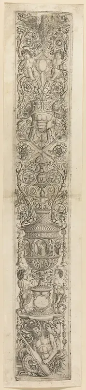 Triton and Two Infant Satyrs, plate four from Twelve Ornament Panels