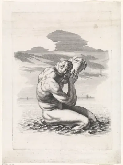 Triton blaast op zijn schelp