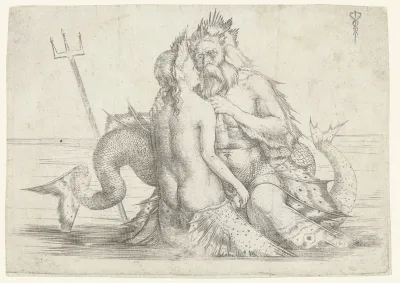 Triton en Nereïde in omhelzing