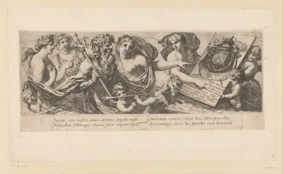 Tritons en nereïden met een wapenschild