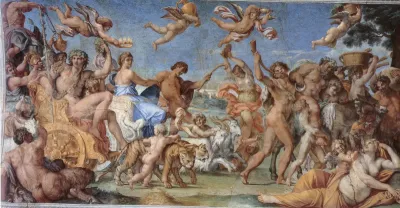 Triumph of Bacchus and Ariadne, detail from the Farnese Ceiling