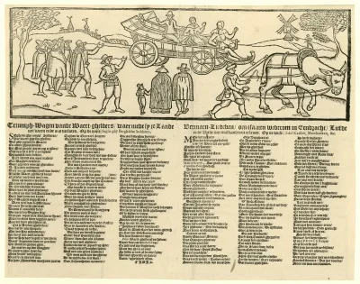 Triumph-Wagen vande Waert-ghelders, waermede sy te Lande uyt varen ende ons verlaten / Vermaen-Liedeken, omtsamen wederom in Eendracht, Liefde ende Vrede met malkanderen te leven
