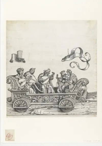 Triumphal Chariot with Men Playing a Lute and a Viola da Gamba