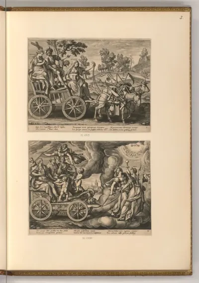 Triumphwagen mit allegorischen Figuren