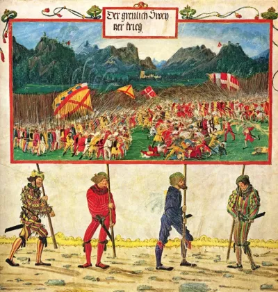 Triumphzug Kaiser Maximilians, Szene: Der Schweizer Krieg