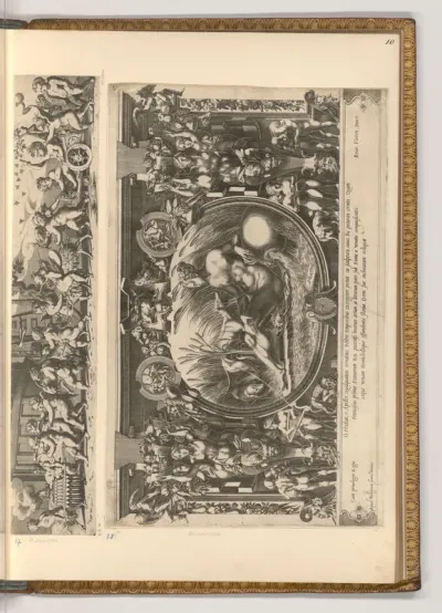 Triumphzug mit Putti; Nymphe von Fontainebleau