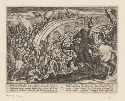 Troepen van Julius Civilis steken de Maas over