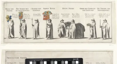 Trofee met tekst bij het portret van Leonardos Philaras