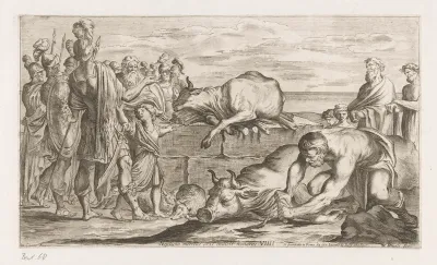 Trojanen offeren dieren aan Neptunus