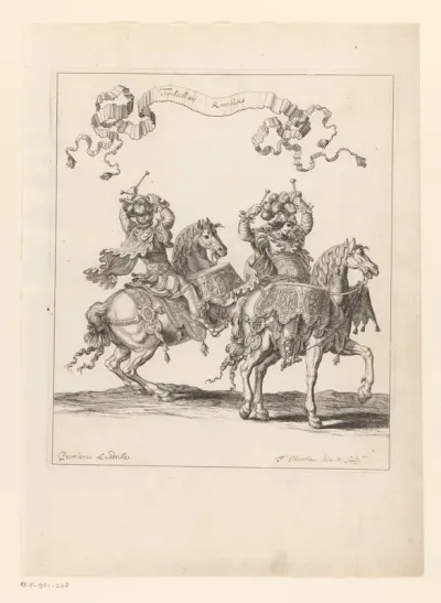 Trommelslagers te paard in Romeins kostuum