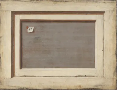 Trompe l'oeil. Bagsiden af et indrammet maleri