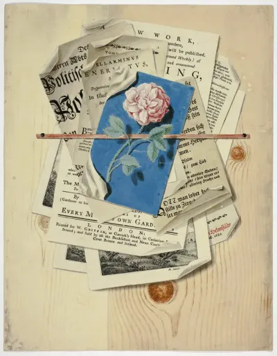 Trompe l'Oeil of Posted Notices and Prints