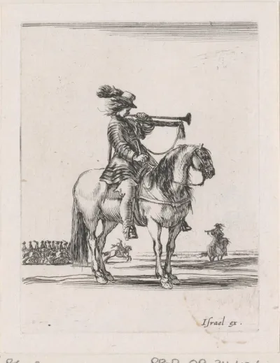 Trompetspeler te paard