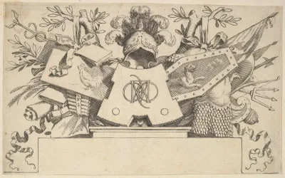 Trophy with Monogram Containing the Letters of LEONARDOS
