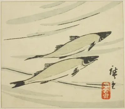 Trout, section of a harimaze sheet