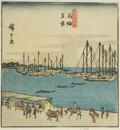 True View of Takanawa (Takanawa shinkei), section of a sheet from the series "Famous Places in the Eastern Capital (Toto meisho)"