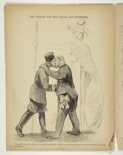 Tsar Nicholas II and President Émile Loubet Greeting One Another