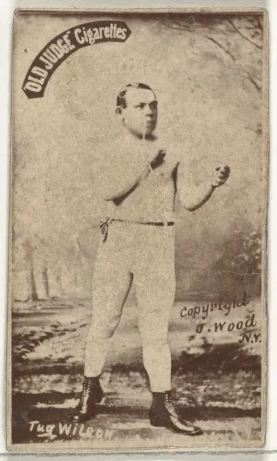 Tug Wilson, from the Celebrities and Prizefighters series (N174) for Old Judge Cigarettes