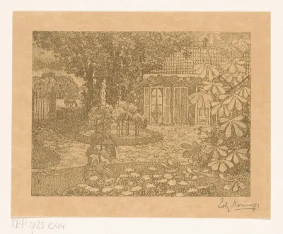 Tuin en weiland naast een huis