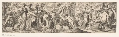 Tuin met feestende nimfen, saters en putti