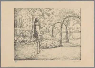 Tuin met rozenbogen op landgoed Zorgvliet
