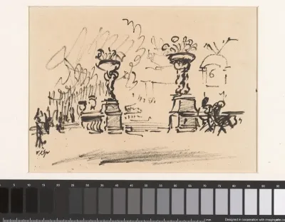 Tuinvazen en zittende figuren in Jardin du Luxembourg