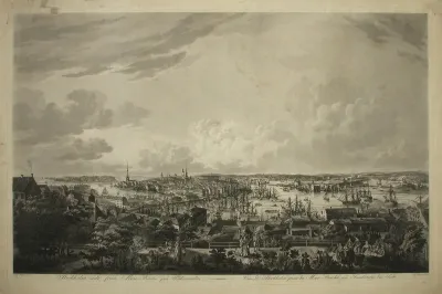 Tukholma nähtynä Mosebackelta 1805 ; Elias Martinin mukaan