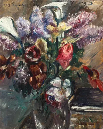 Tulips, lilacs and calla lilies