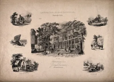 Tunbridge Wells, Kent: the parade and six smaller sketches around the town