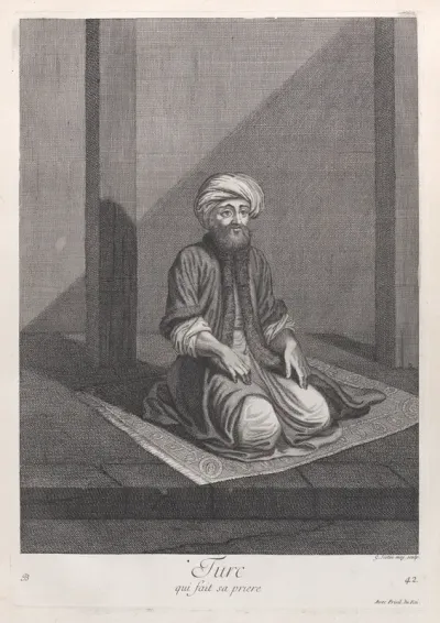 Turc, qui fait sa priere, plate 42 from "Recueil de cent estampes représentent differentes nations du Levant"