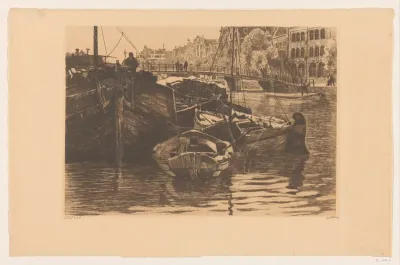 Turfschepen in de Oude Schans in Amsterdam