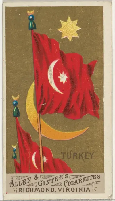 Turkey, from Flags of All Nations, Series 1 (N9) for Allen & Ginter Cigarettes Brands